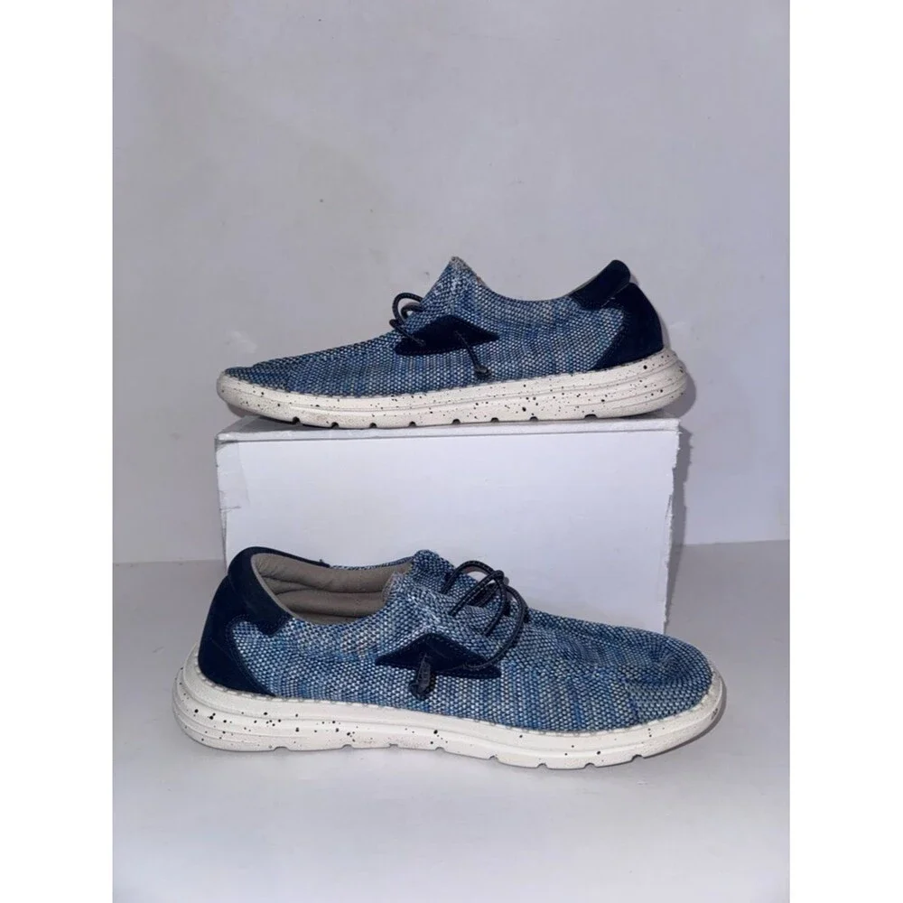 Bruno Marc size 6 Kids Blue Knit Moccasin Slip-Ons shoes